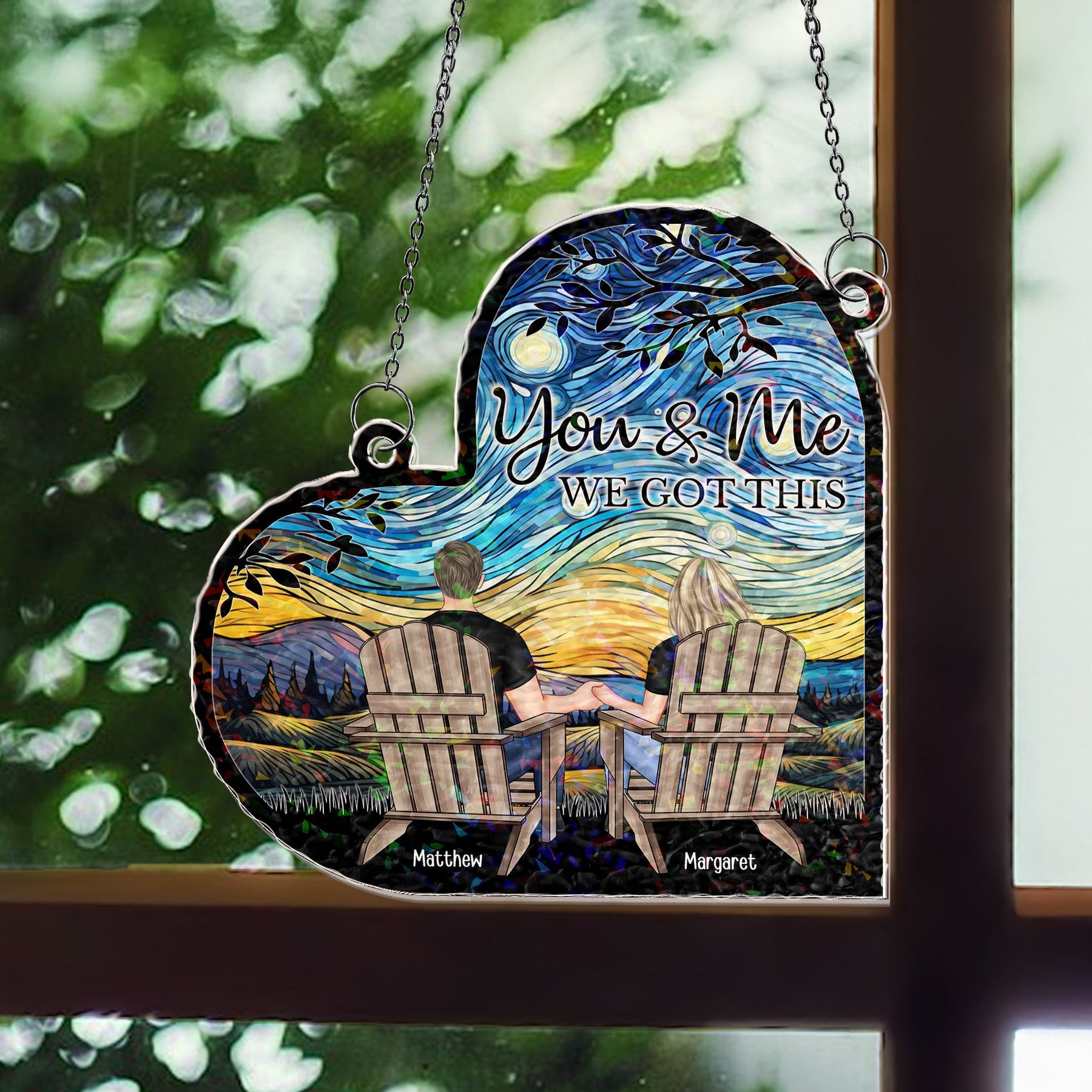 You & Me We Got This Couple Gift Anniversary Gift - Personalized Window Corner Suncatcher
