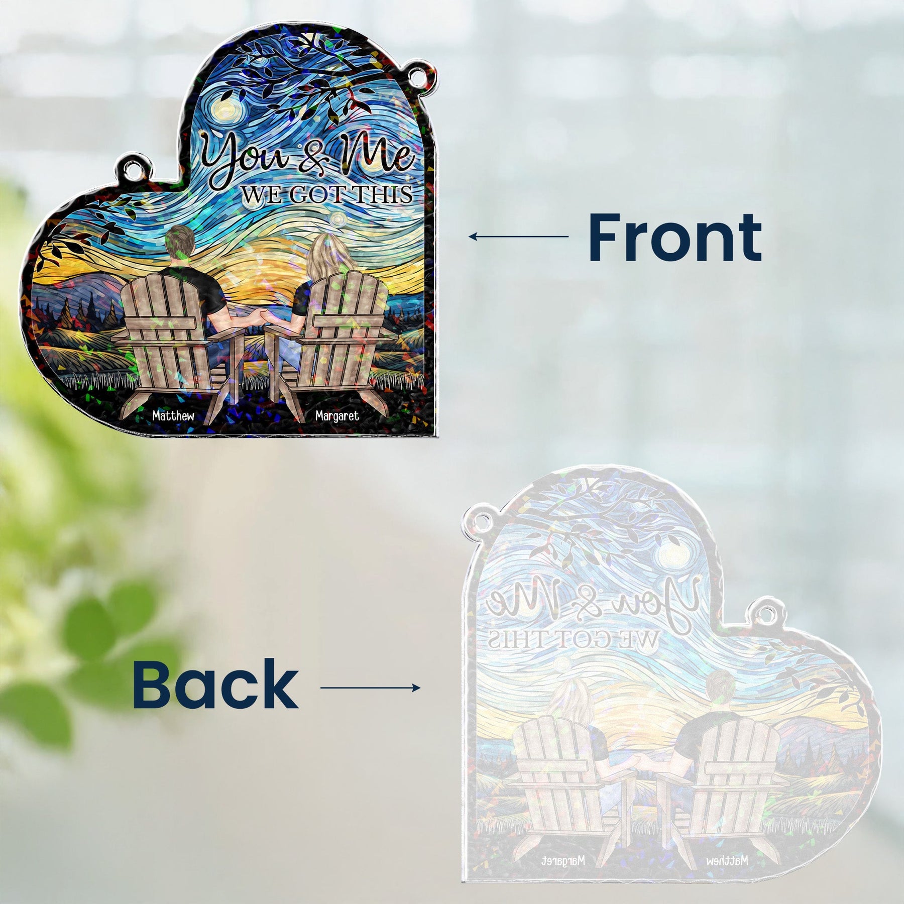 You & Me We Got This Couple Gift Anniversary Gift - Personalized Window Corner Suncatcher