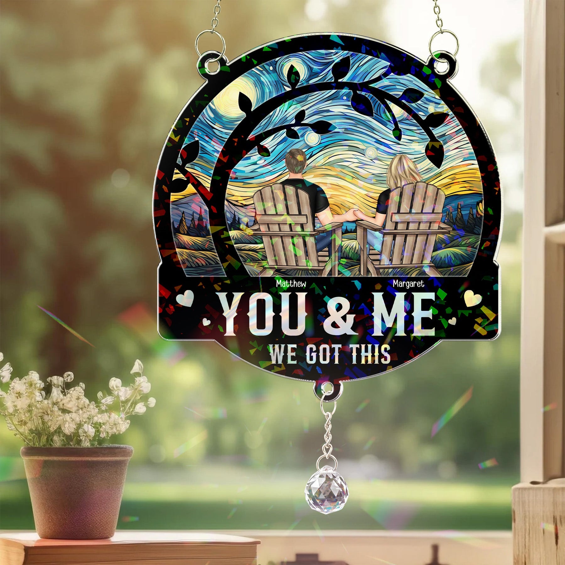 You & Me We Got This - Personalized Acrylic Suncatcher With Crystal Ball Prism