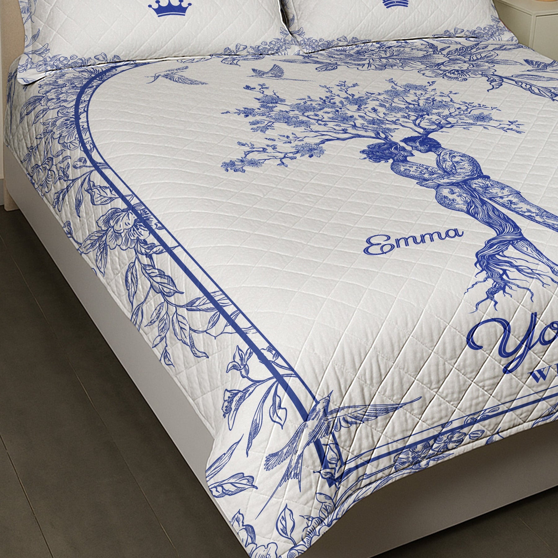 You & Me We Got This Toile De Jouy Art - Custom Quilt Set