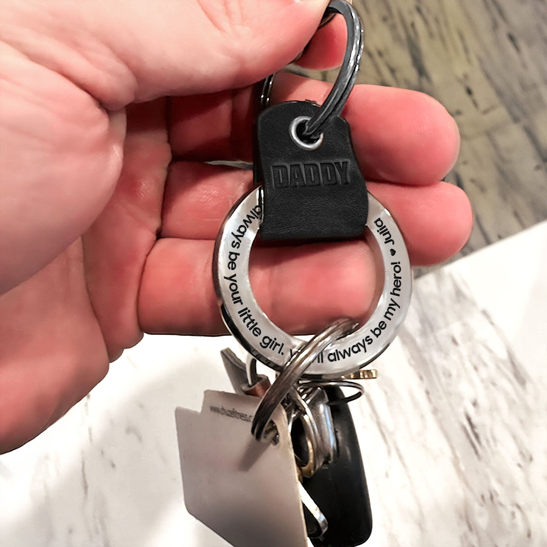 You'll Always Be My Hero! - Personalized Coordinates Keychain