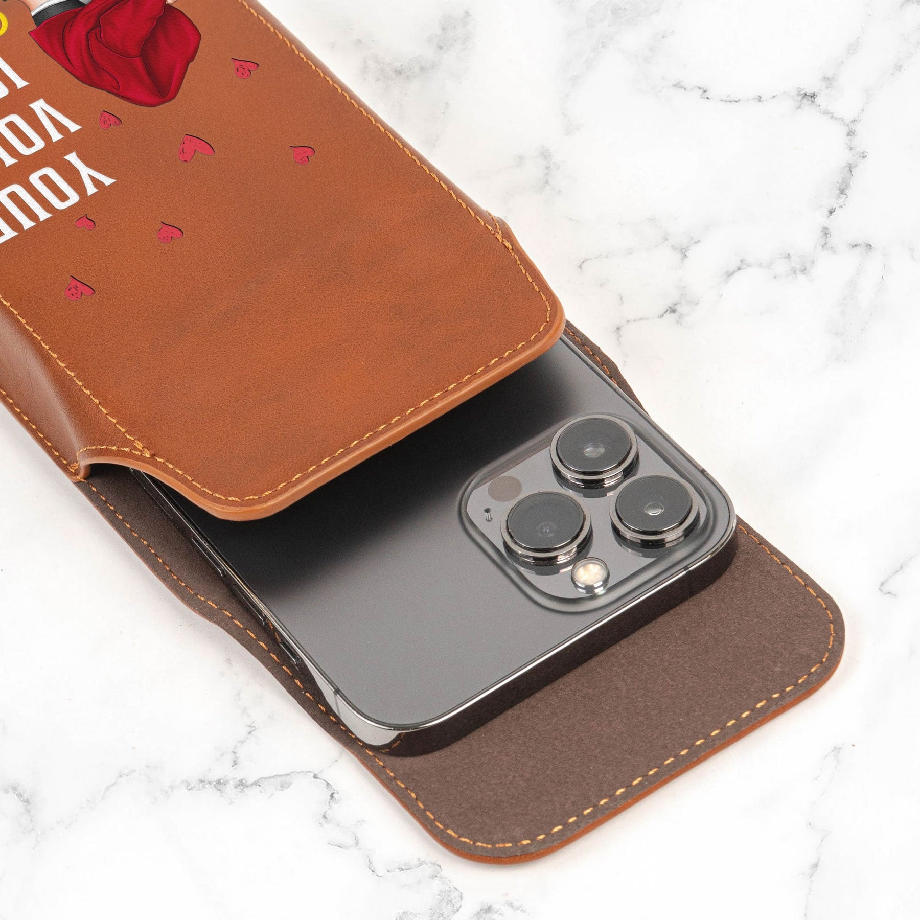 Your Voice Is My Favorite Sound - Personalized Leather Phone Holster