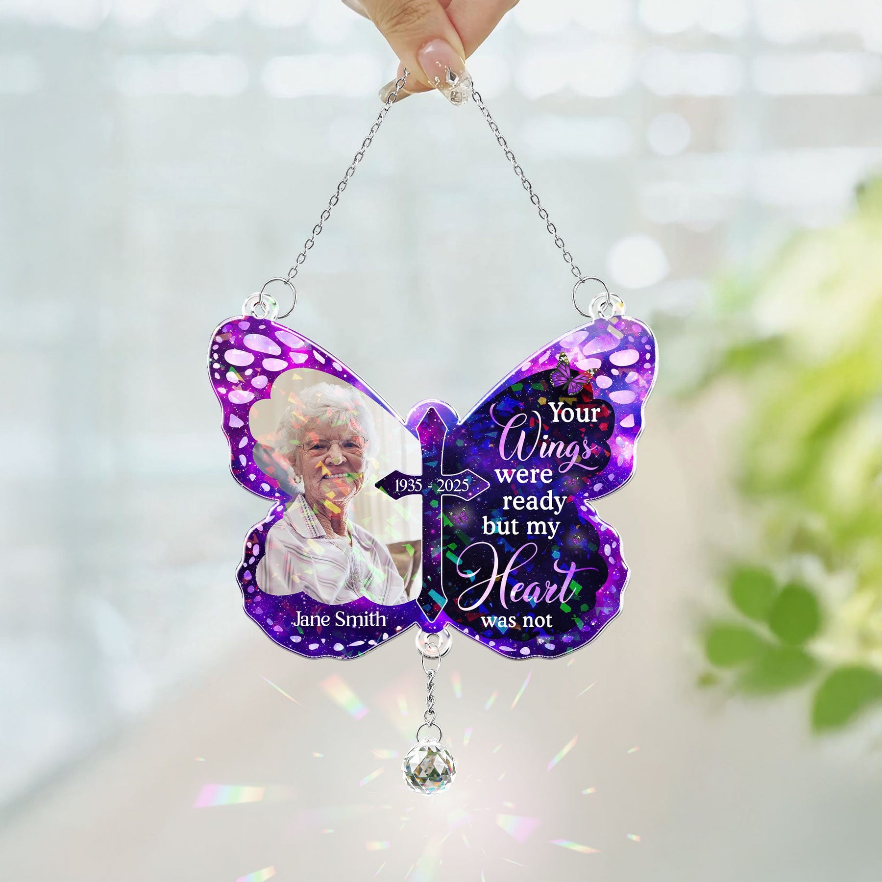 Your Wings Ready - Personalized Acrylic Suncatcher With Crystal Ball Prism