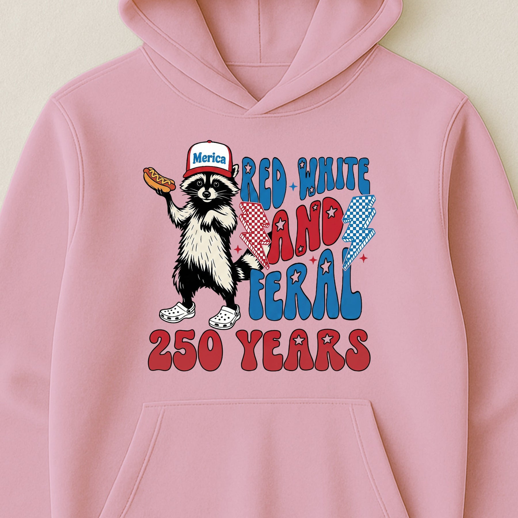 Raccoon Red White & Feral 250 Years - Shirt