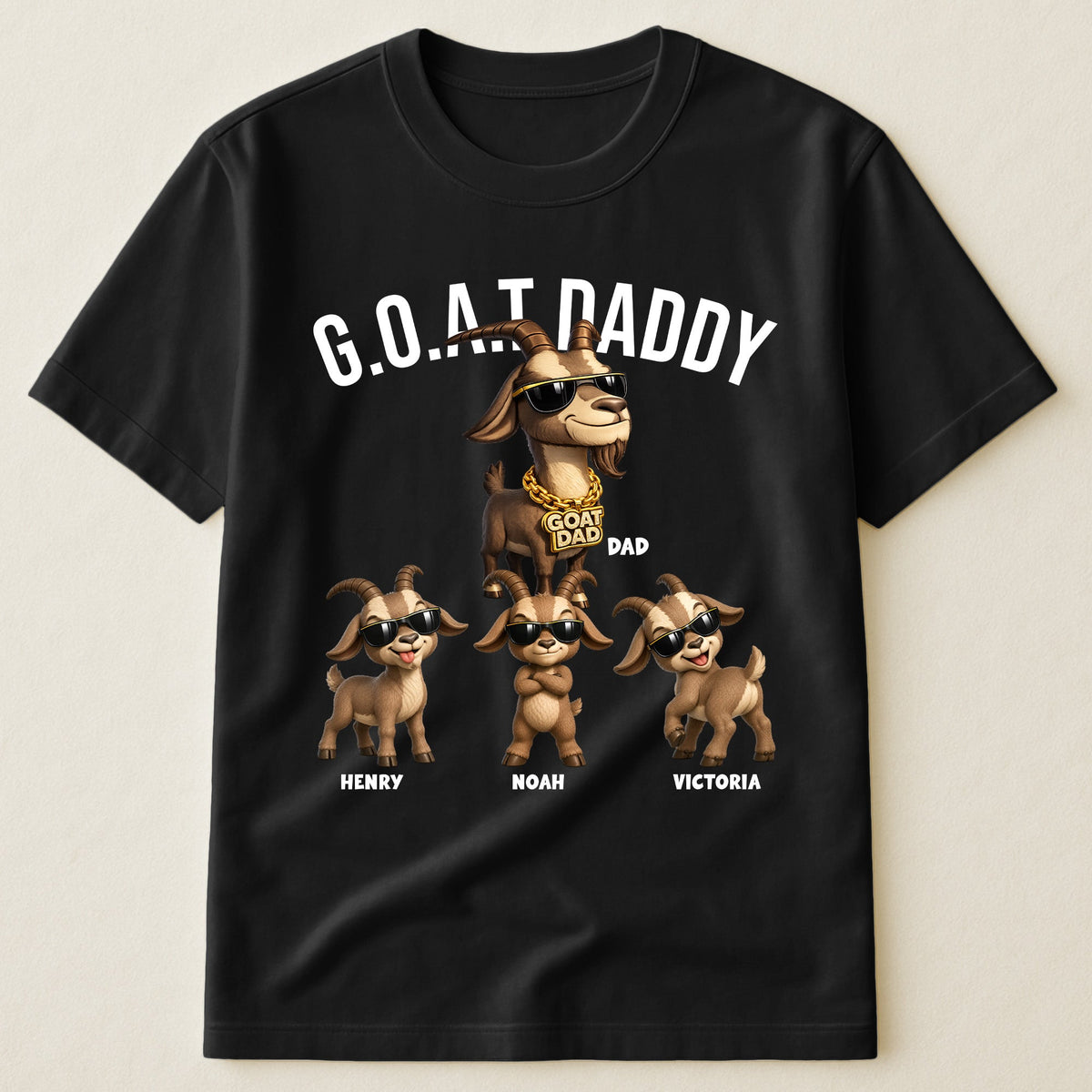 GOAT Dad - Greatest Of All Time, Father's Day Gift For Him, Dad, Papa - Personalized Shirt
