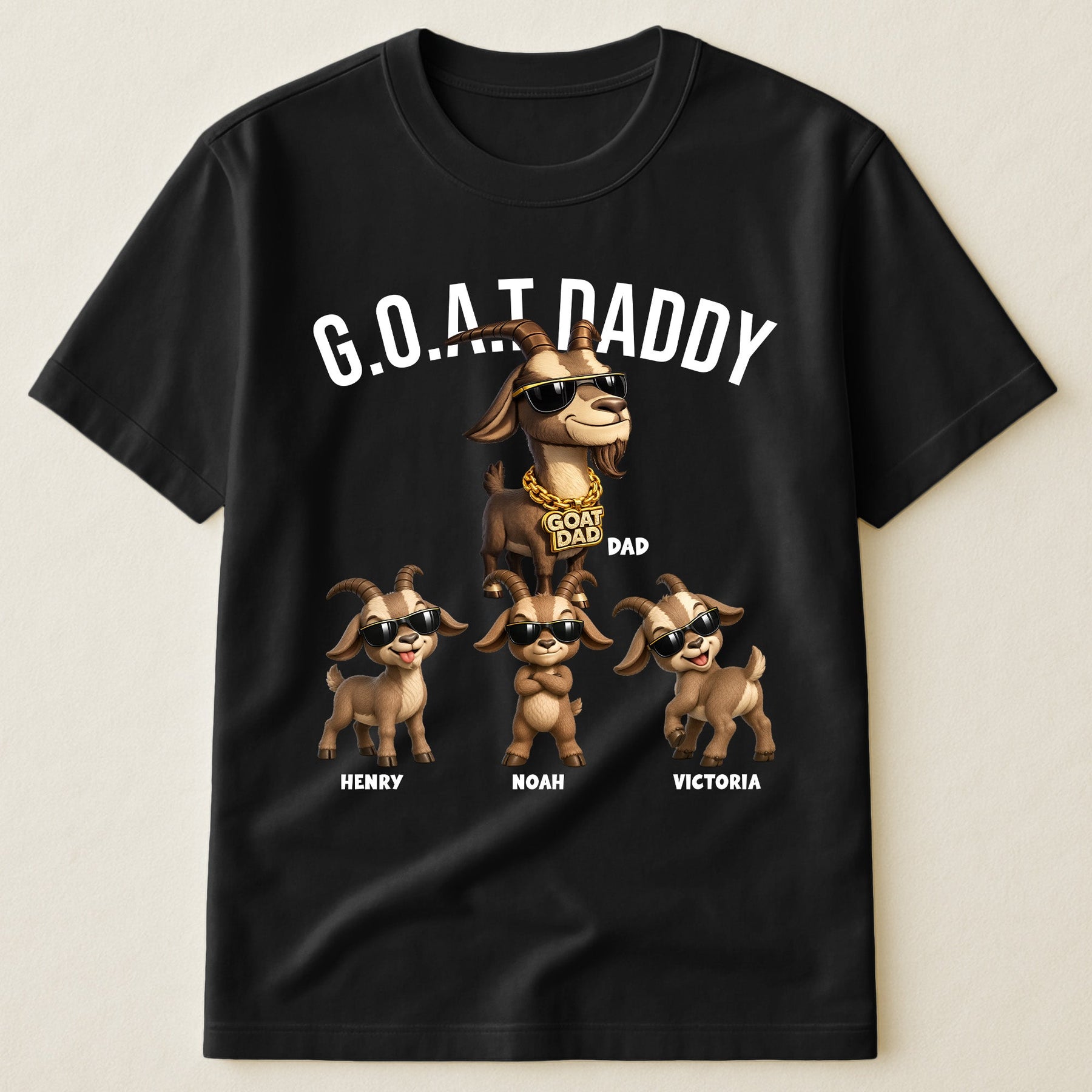 GOAT Dad - Greatest Of All Time, Father's Day Gift For Him, Dad, Papa - Personalized Shirt