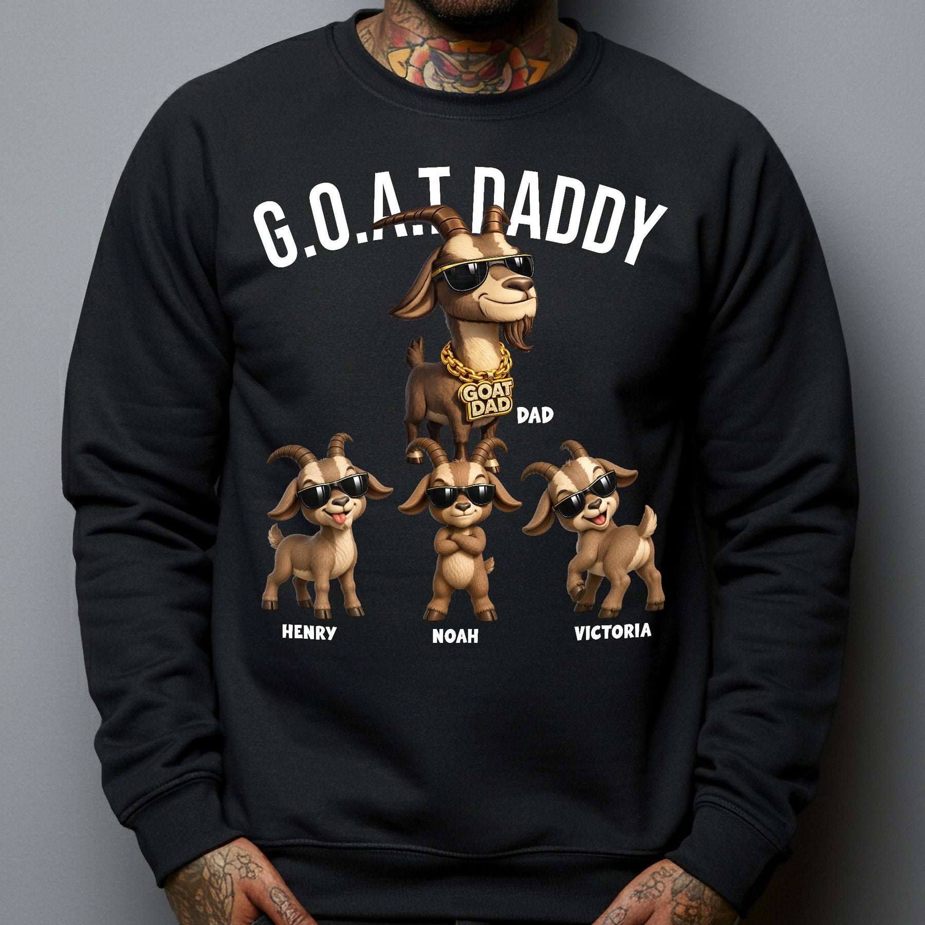 GOAT Dad - Greatest Of All Time, Father's Day Gift For Him, Dad, Papa - Personalized Shirt