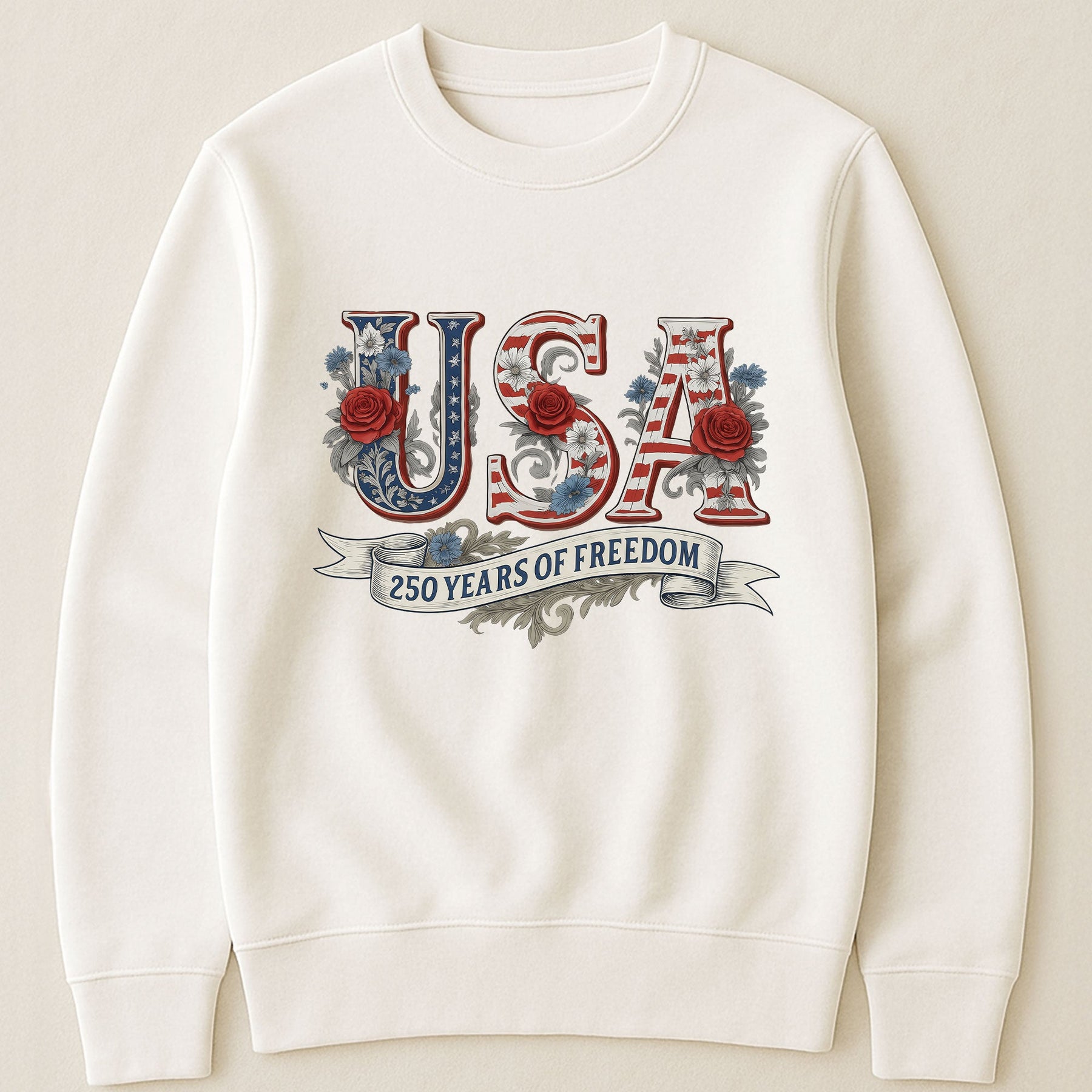 USA Floral 250 Years Of Freedom Vintage - Shirt