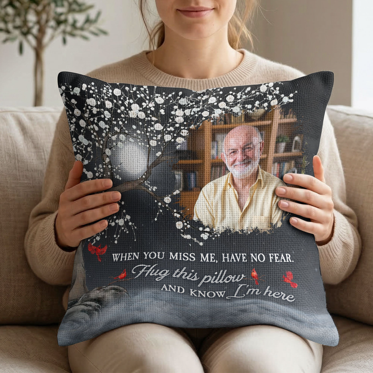 Hug This Pillow And Know I'm Here Memorial Gifts - Personalized Pillow Cover