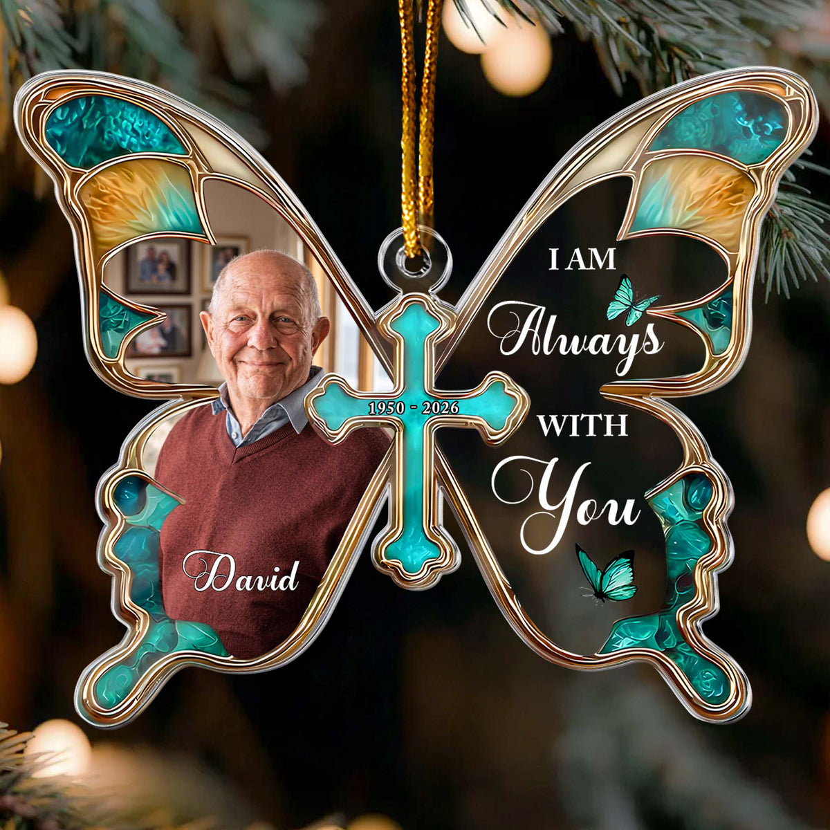 I Am Always With You Butterfly Shaped Memorial Christmas Gifts - Personalized Ornament