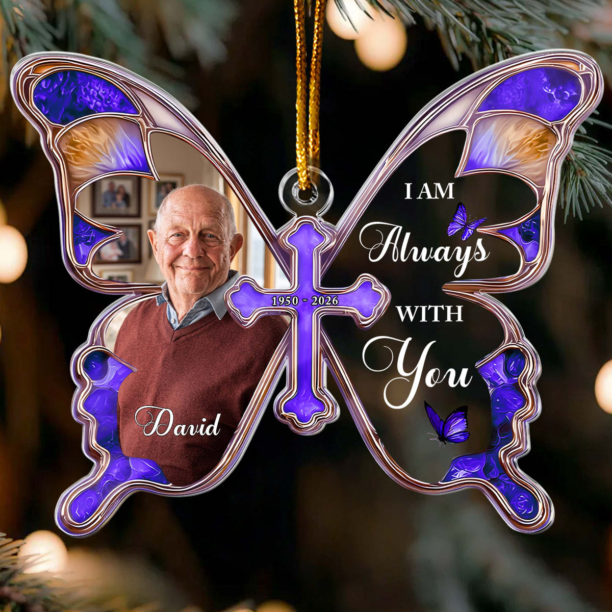 I Am Always With You Butterfly Shaped Memorial Christmas Gifts - Personalized Ornament