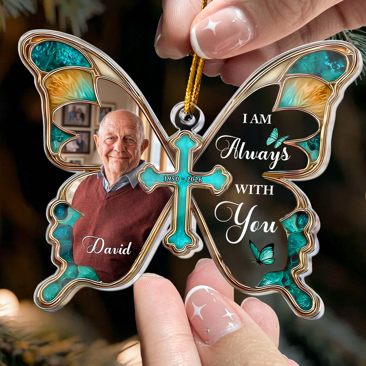 I Am Always With You Butterfly Shaped Memorial Christmas Gifts - Personalized Ornament