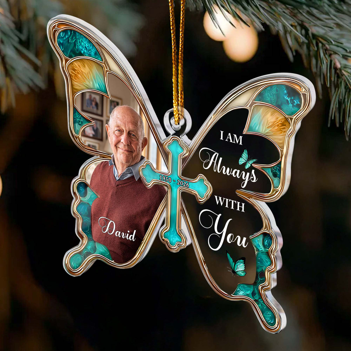 I Am Always With You Butterfly Shaped Memorial Christmas Gifts - Personalized Ornament