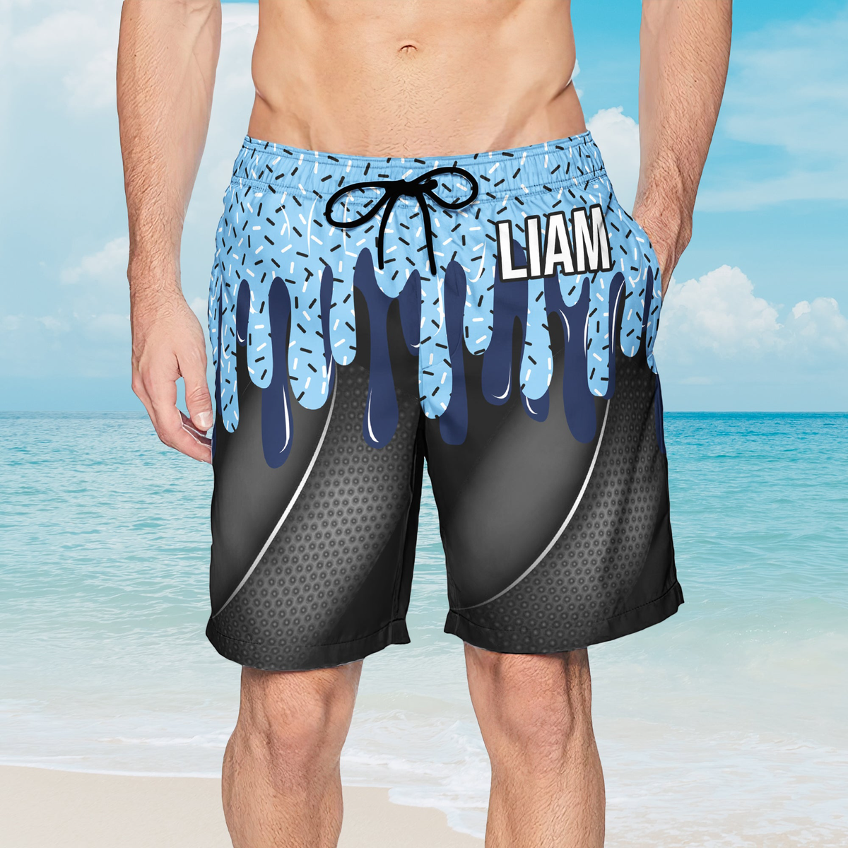 Icecream Drip Design For Baseball, Softball, Soccer, Football, Basketball, Hockey Lover - Personalized Shorts