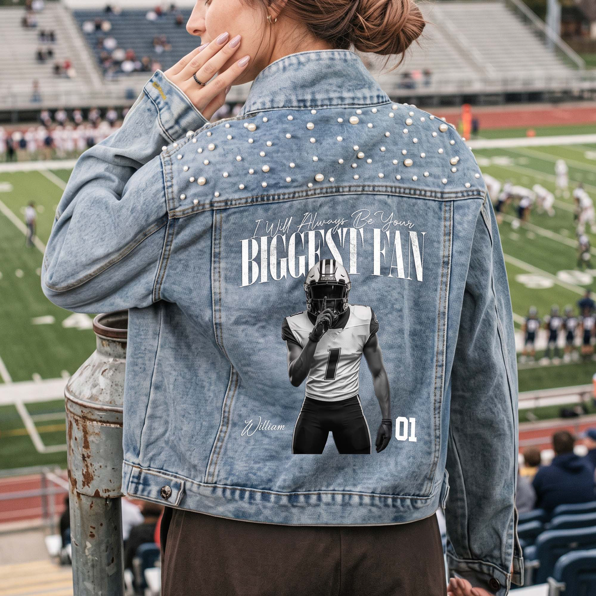 I'll Always Be Your Biggest Fan - For Sport Lovers, Girlfriend - Personalized Denim Jacket