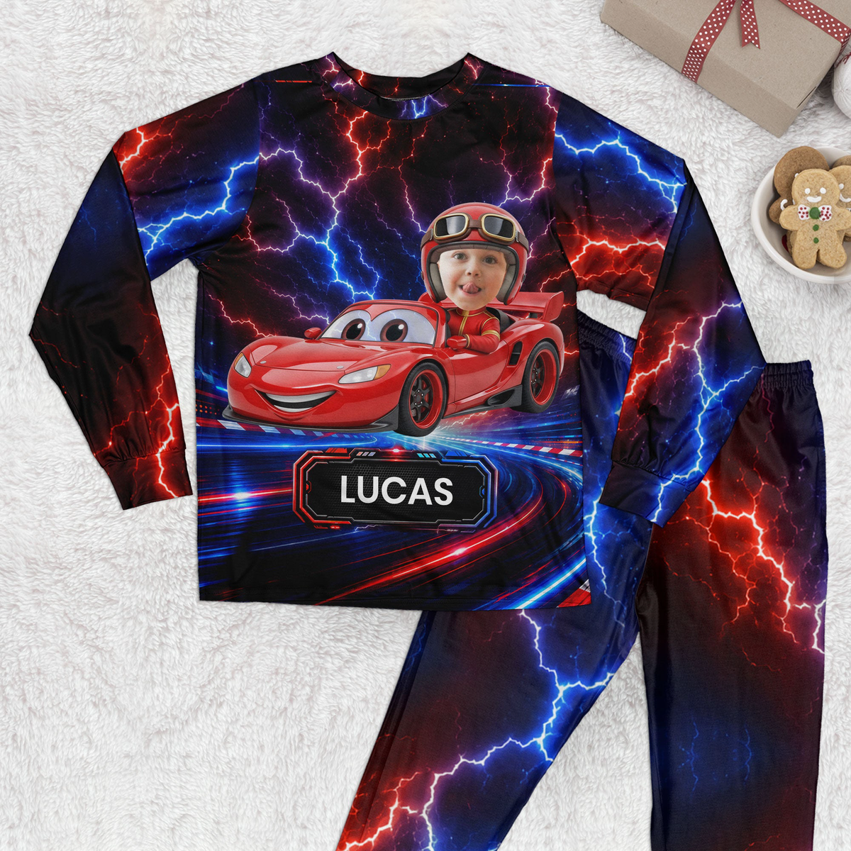 Kid Racing Custom Photo - Personalized Pyjamas