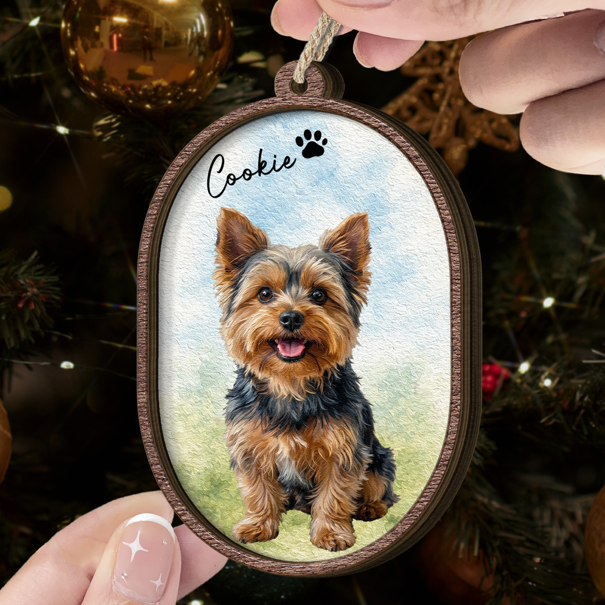 Loss Of Pet Gifts Custom Photo Oil Painting - Personalized Ornament