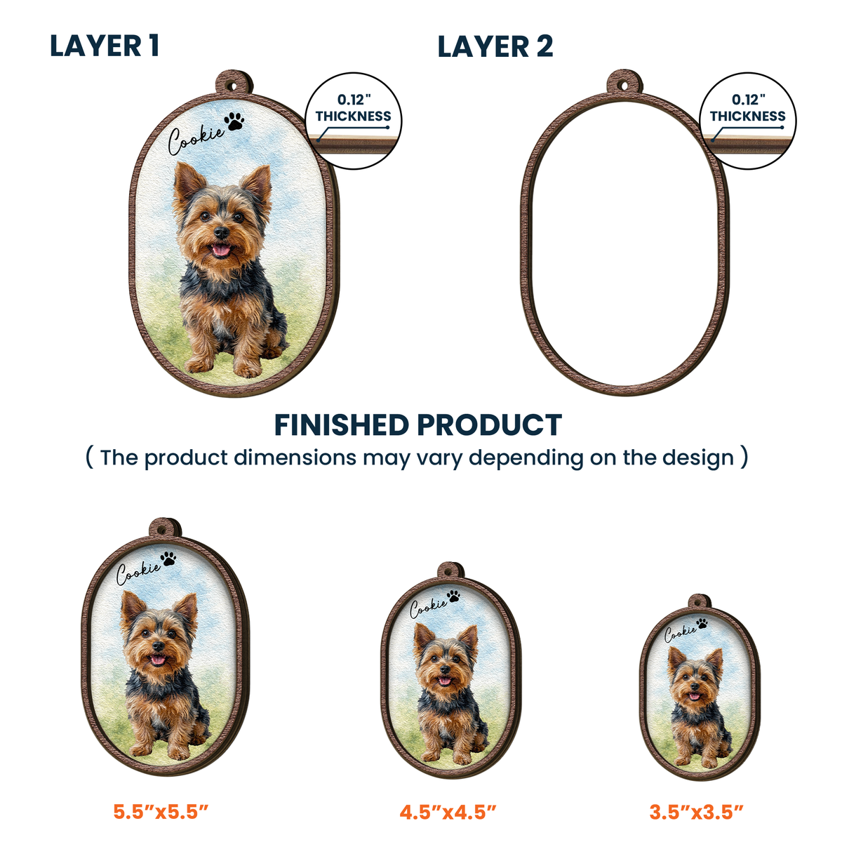Loss Of Pet Gifts Custom Photo Oil Painting - Personalized Ornament