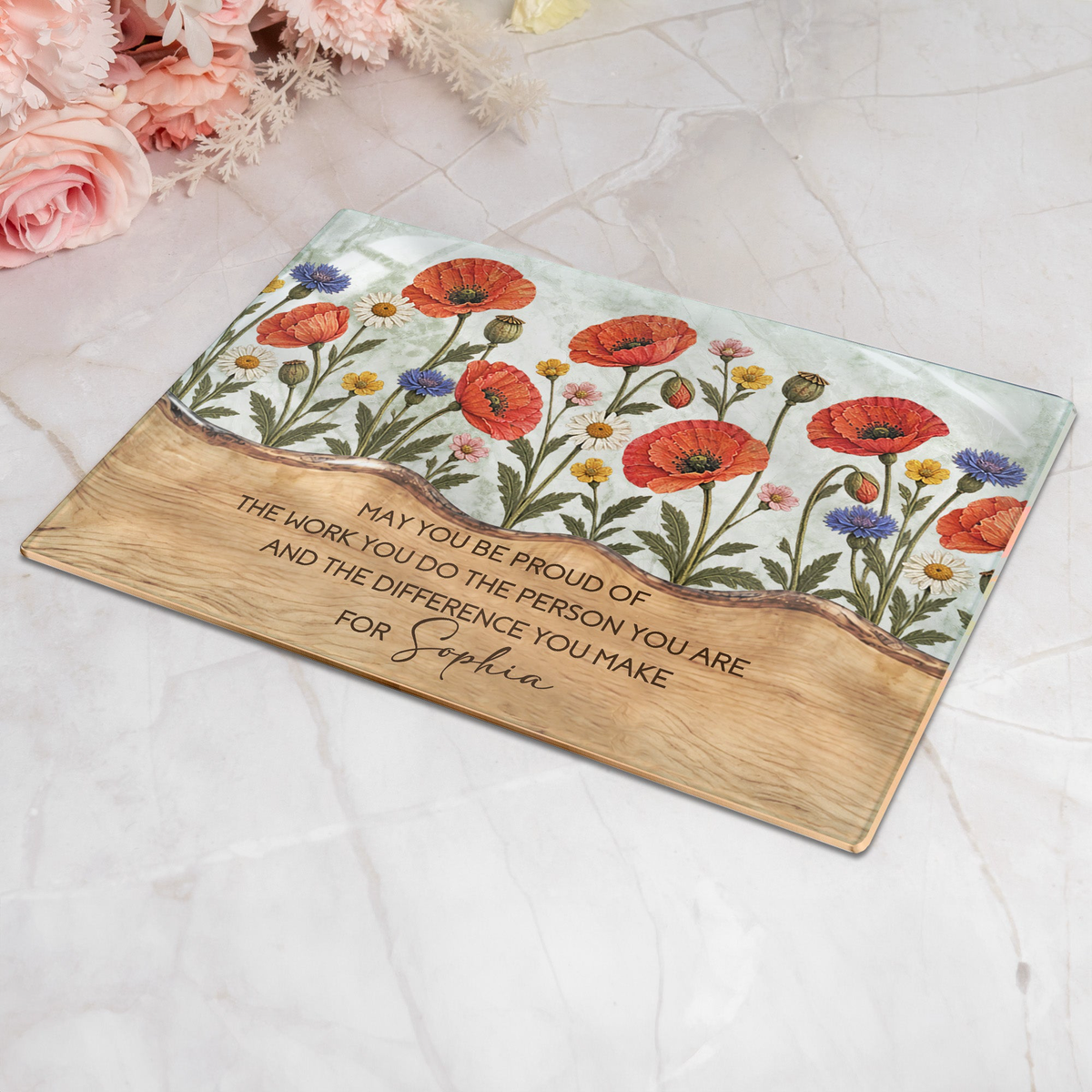 May You Be Proud Appreciation Charcuterie Tray Plaque, Coworker, Nurse, Doctor - Personalized Cutting Board