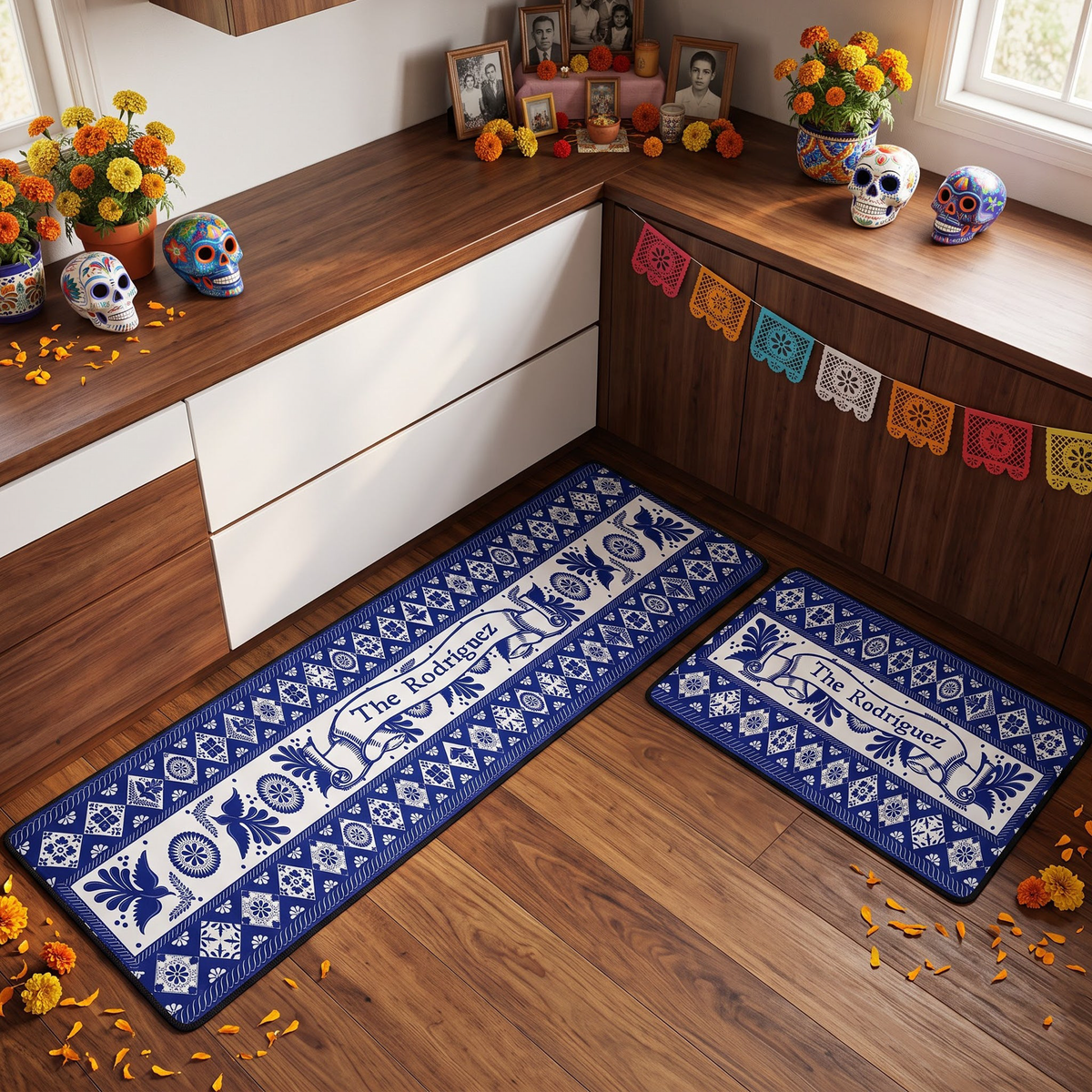 Mexican Cinco De Mayo Floral - Personalized Runner Rug