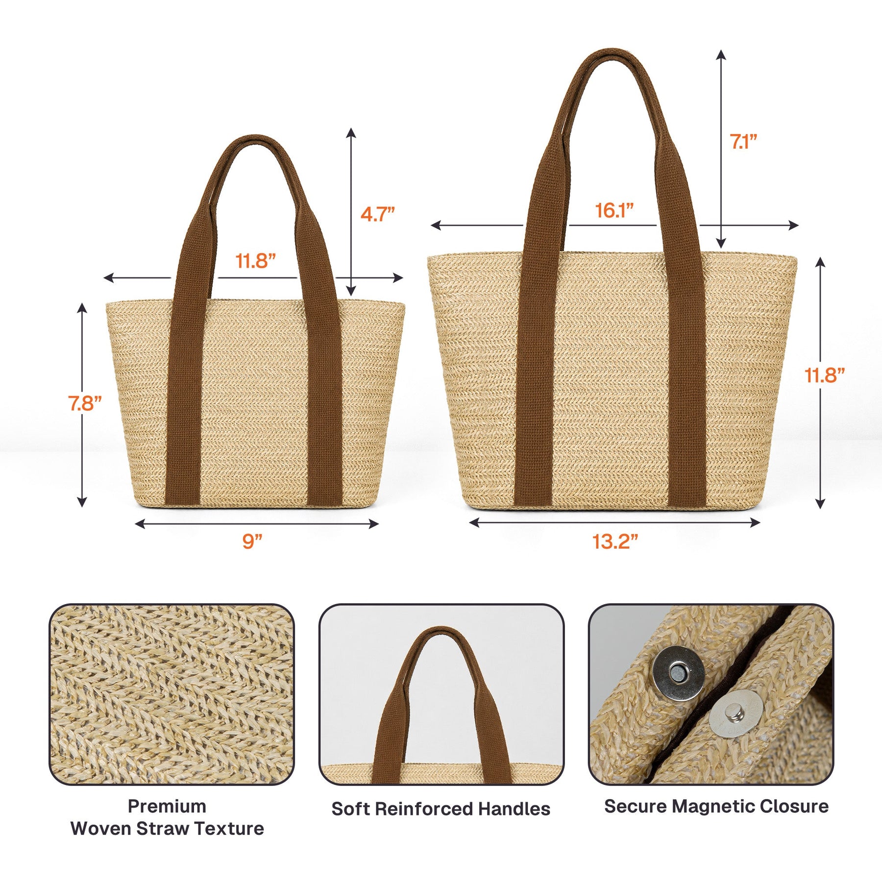 Colorful Name Summer Style - Personalized Straw Bag
