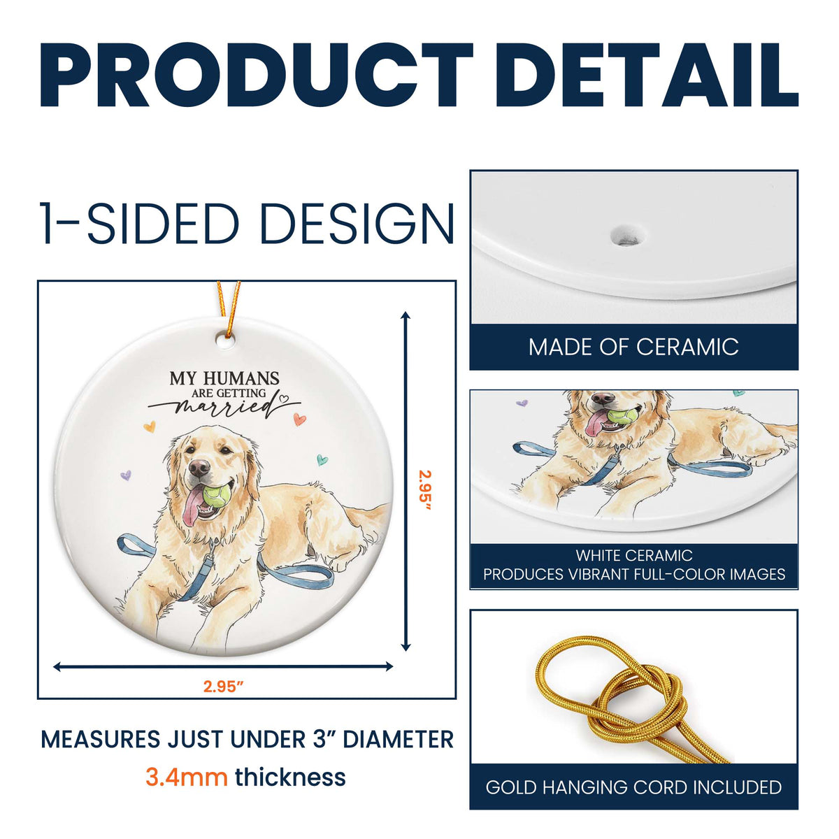 My Humans Are Getting Married Wedding Engagement Gifts - Personalized Ornament