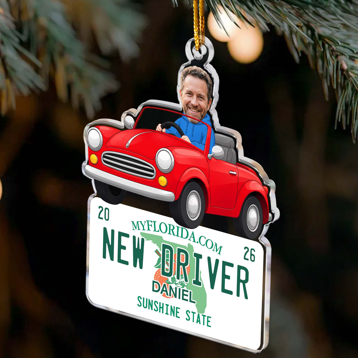 New Driver Custom State Car Plate First Teenager Car Gift - Personalized Ornament