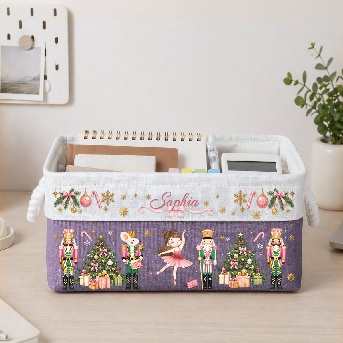Nutcracker, Ballet, Christmas Organizer, Gift For Ballet Lover, Ballerina - Personalized Storage Basket