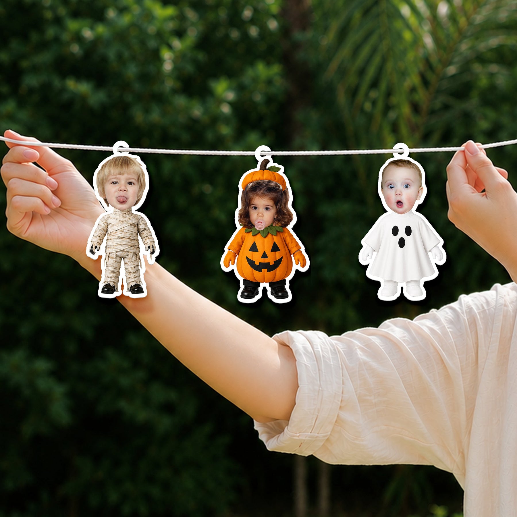 Our Family Custom Photo Halloween - Personalized Garland Banner