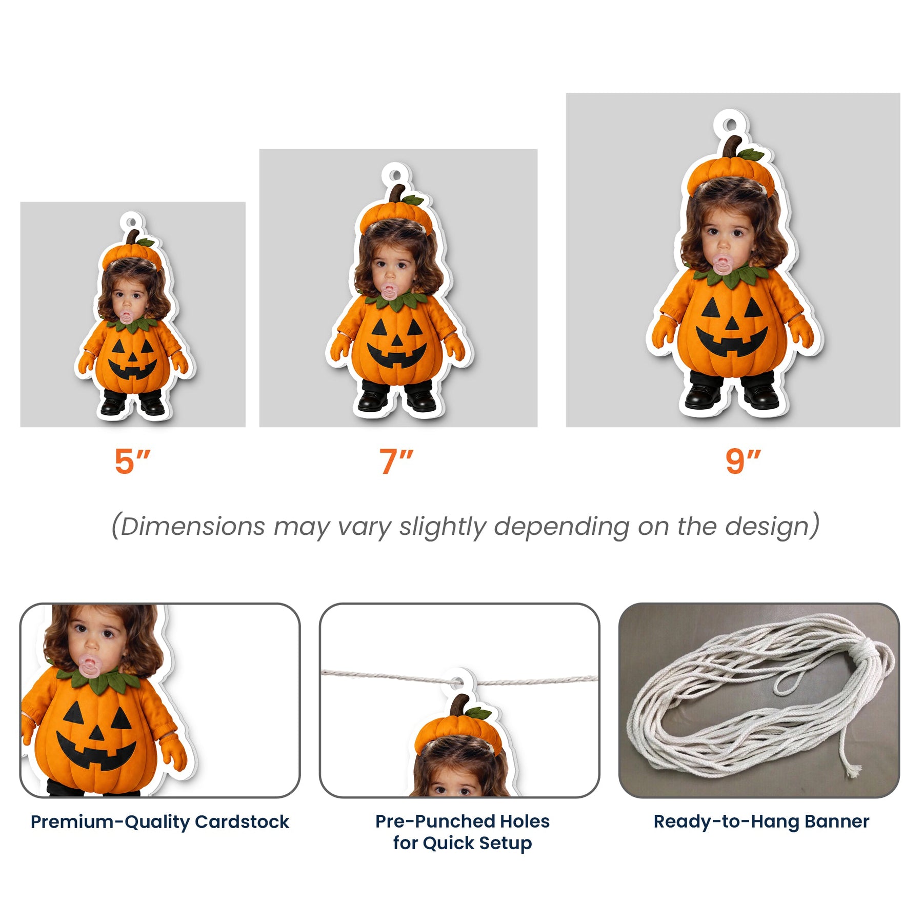 Our Family Custom Photo Halloween - Personalized Garland Banner