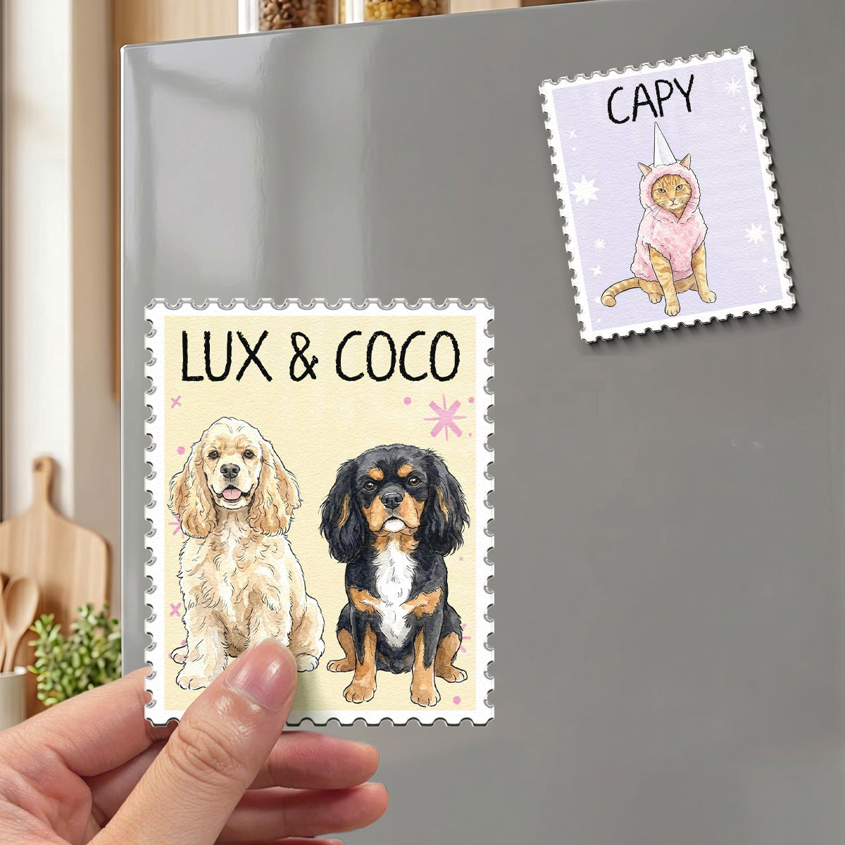 Pet Lovers Custom Photo Watercolor - Personalized Magnet