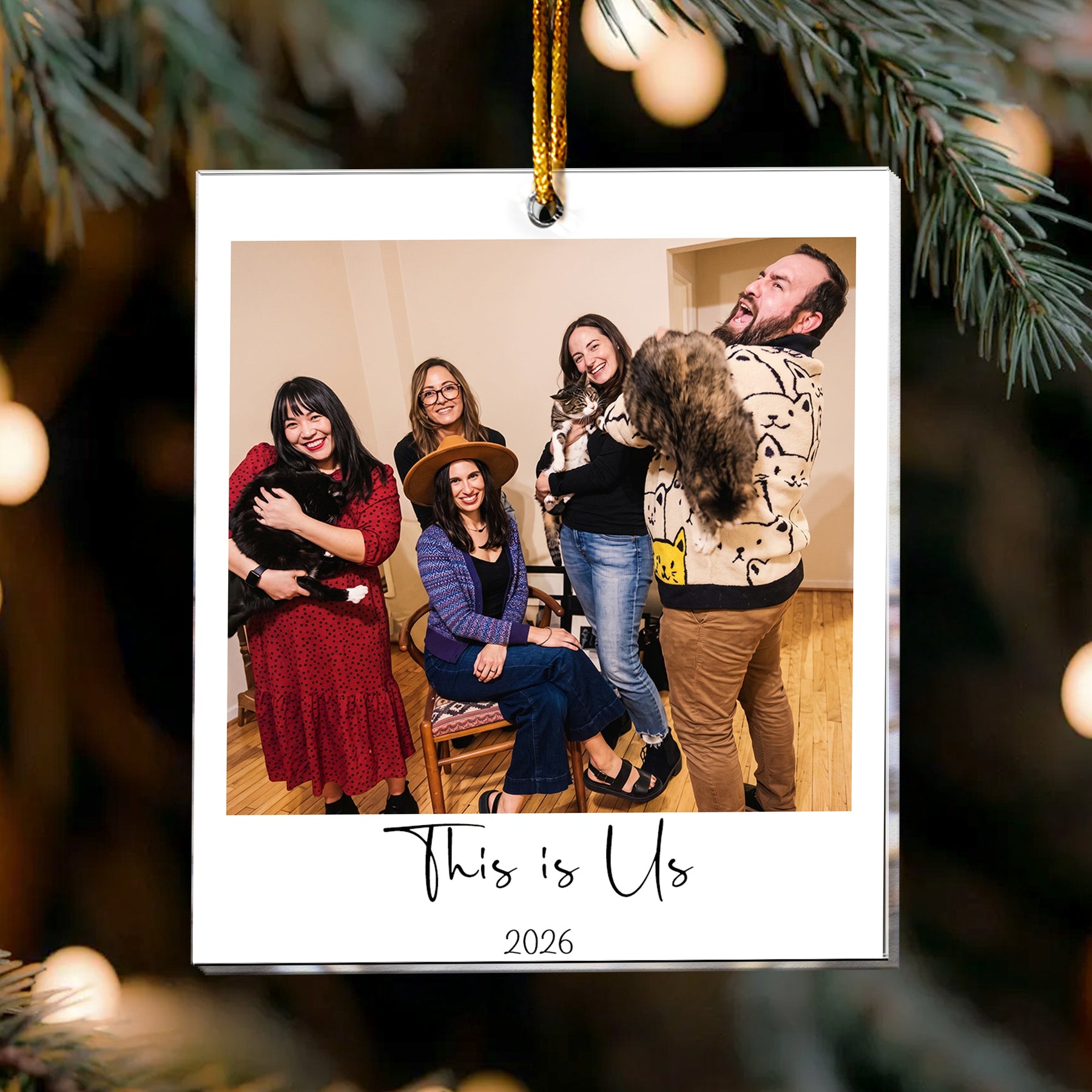 Photo Polaroid Christmas Ornament For Family, Friends, Siblings - Personalized Ornament