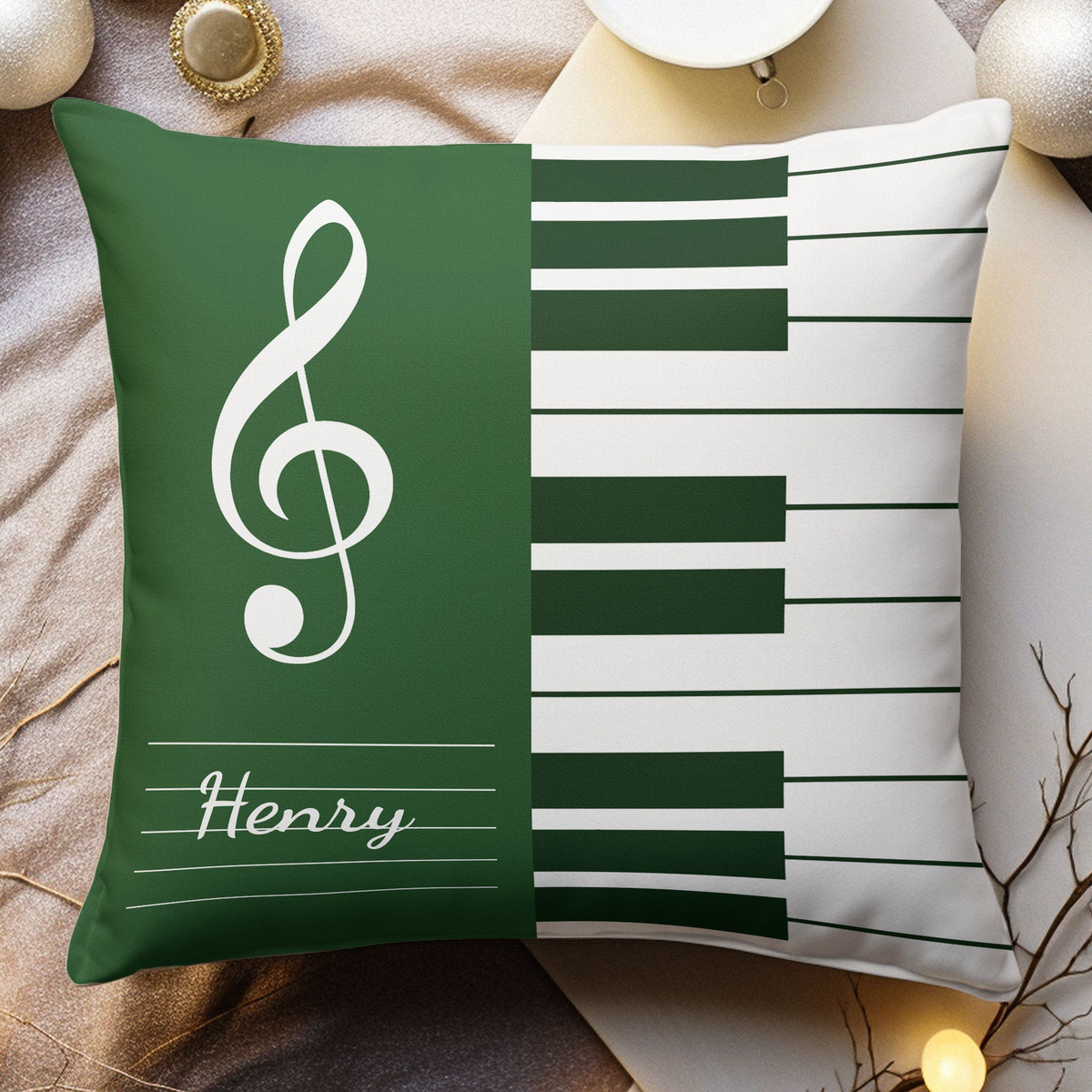 Piano, Keyboard Music Custom Name, Gift For Musician, Pianist, Composers - Personalized Pillow