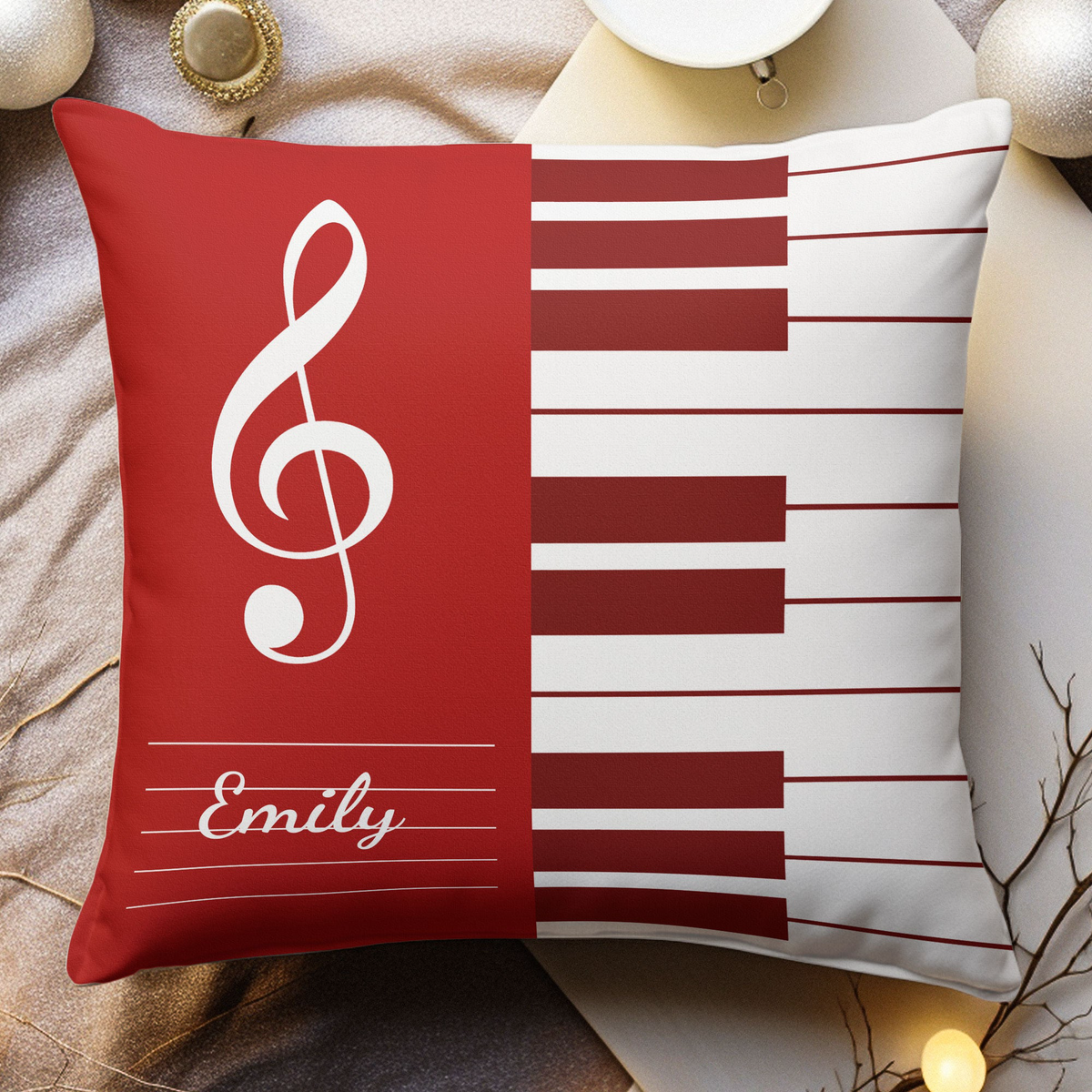 Piano, Keyboard Music Custom Name, Gift For Musician, Pianist, Composers - Personalized Pillow