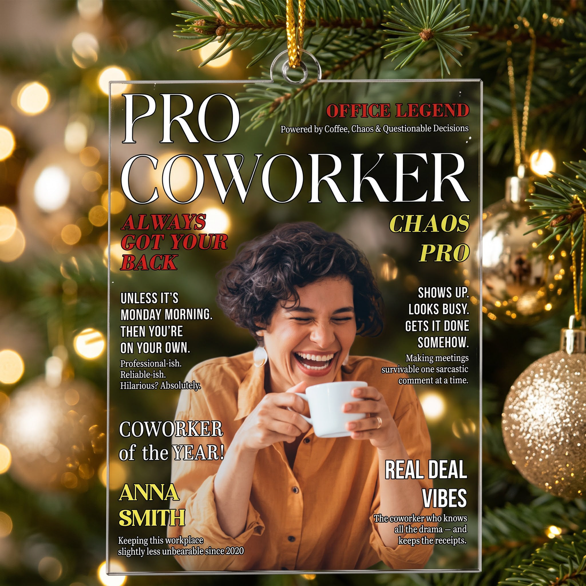 Pro Coworker Magazine Gift For Coworker - Personalized Ornament