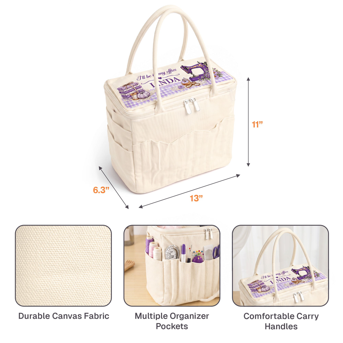 Sewciopath Gift For Tailors, Sewing Lovers - Personalized Sewing Bag