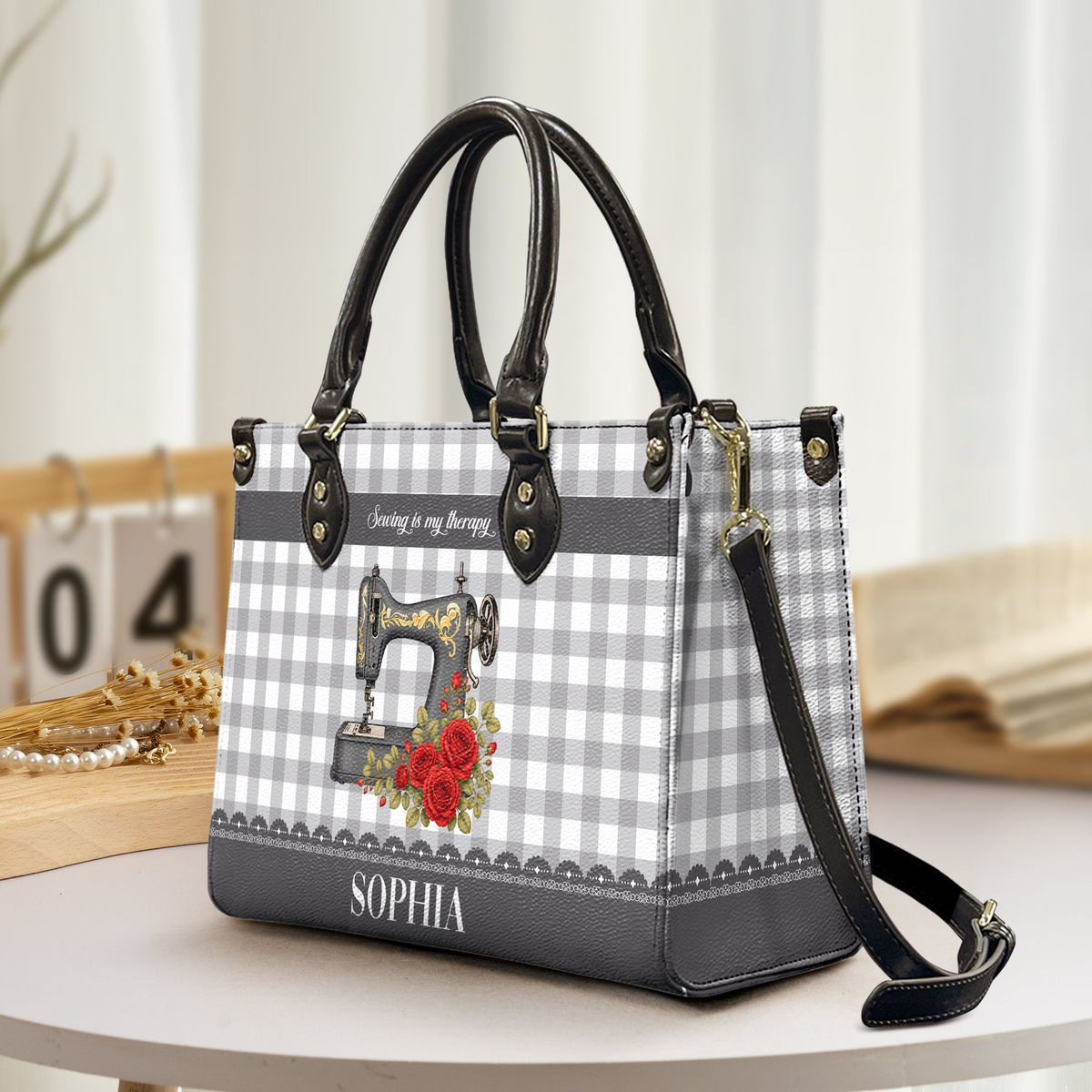 Sewing Is My Therapy Gift For Sewing Lovers, Tailors - Personalized Leather Bag
