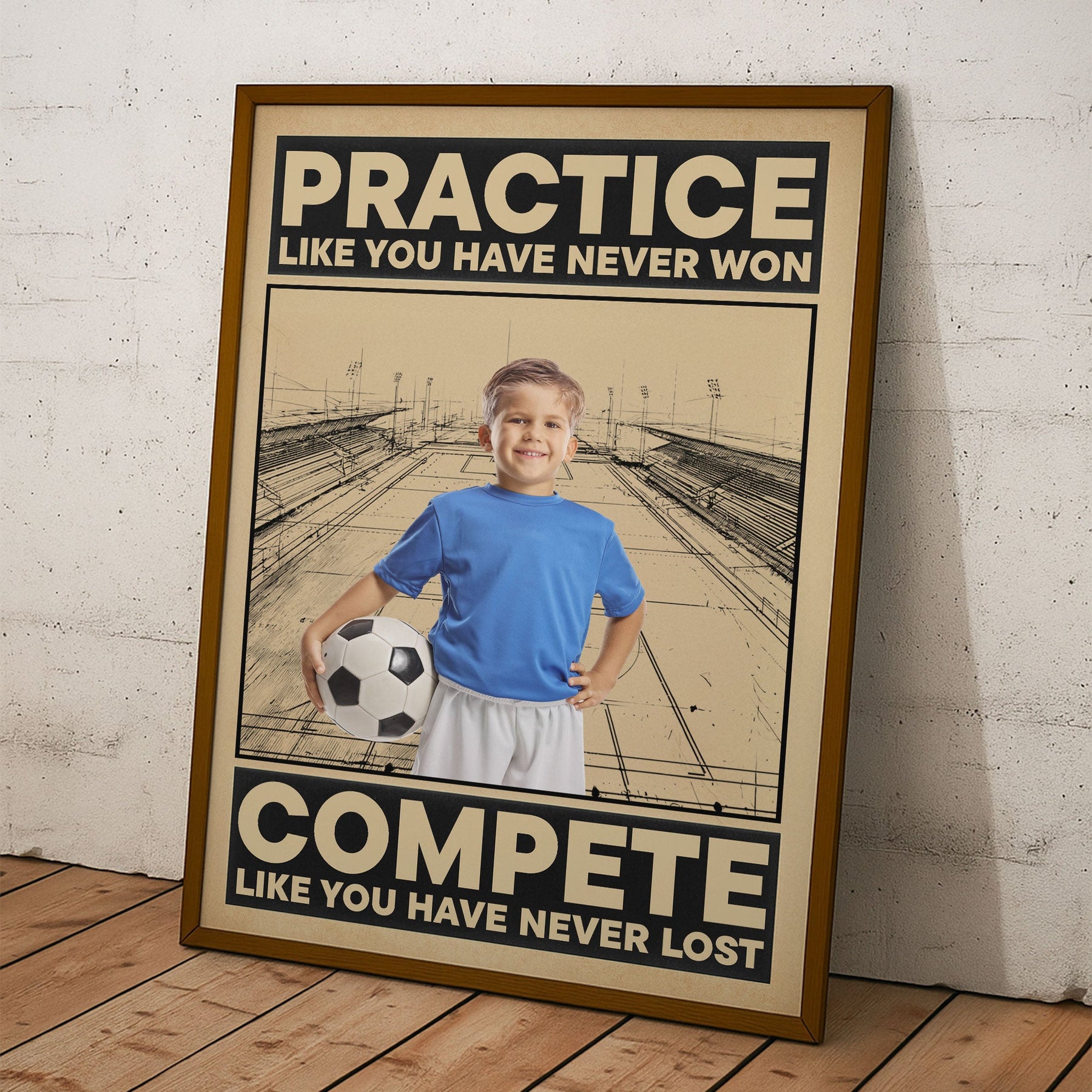 Soccer, Practice Like You Have Never Won - Personalized Photo Poster
