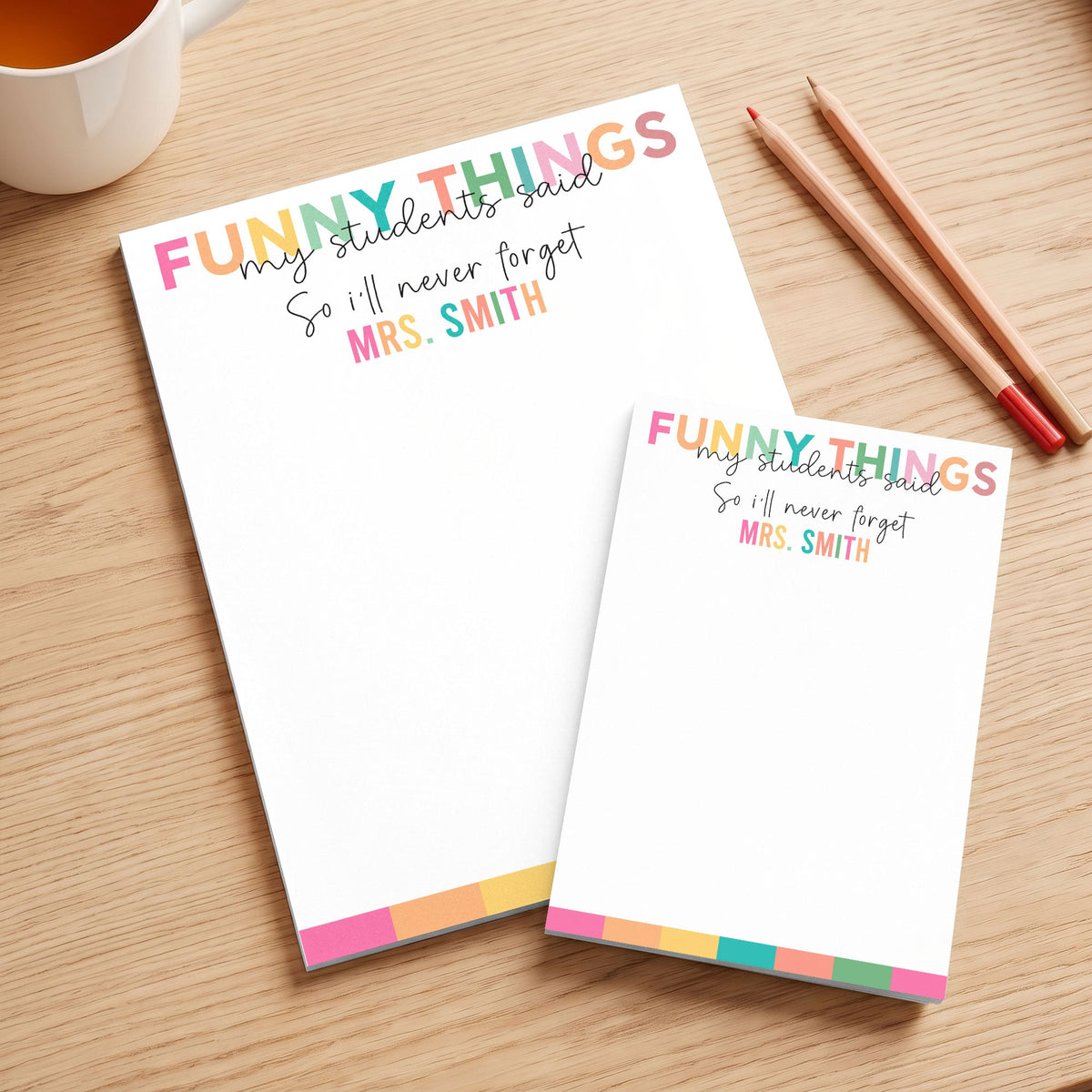 Teacher Note Thank You End Of Year Gift - Personalized Notepad