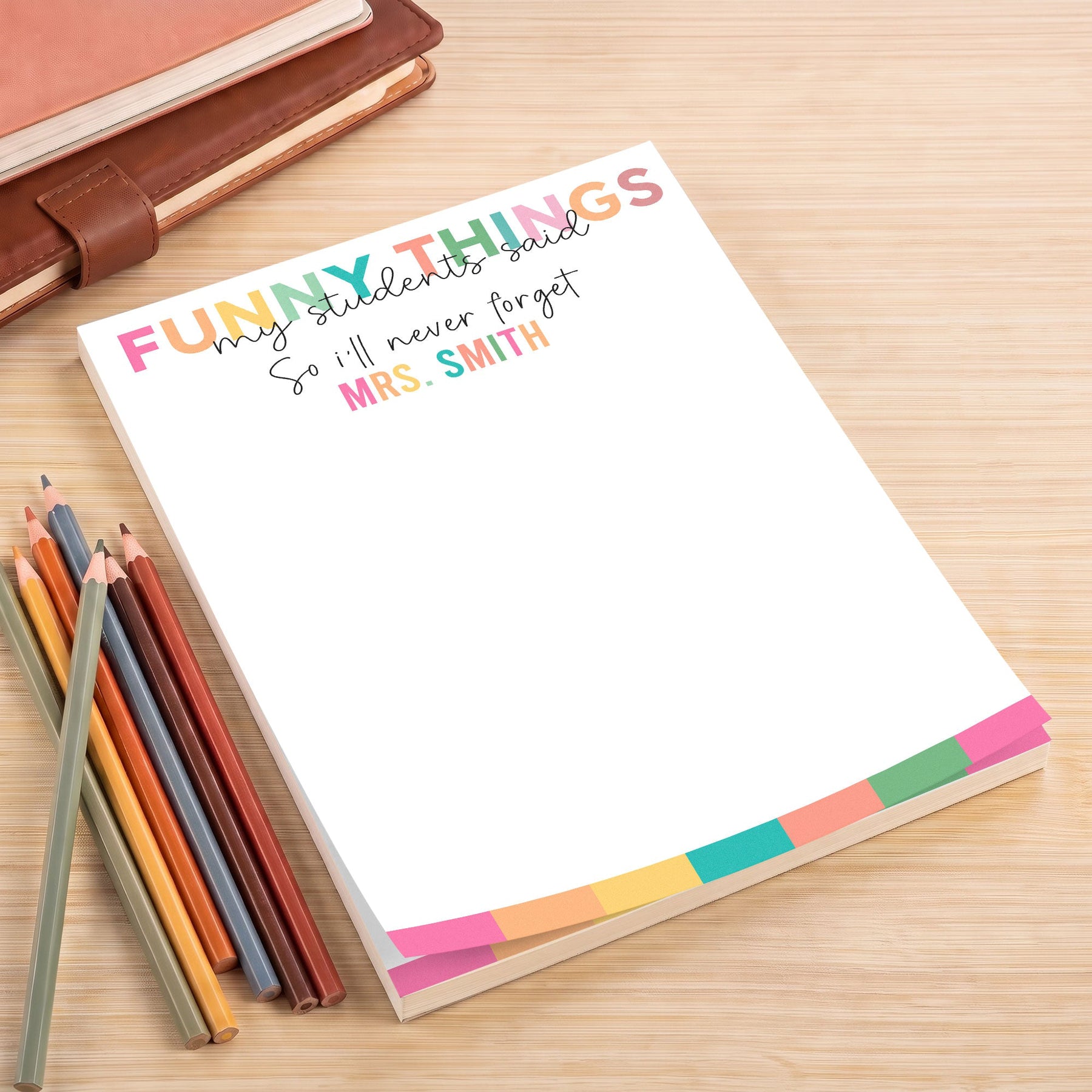 Teacher Note Thank You End Of Year Gift - Personalized Notepad