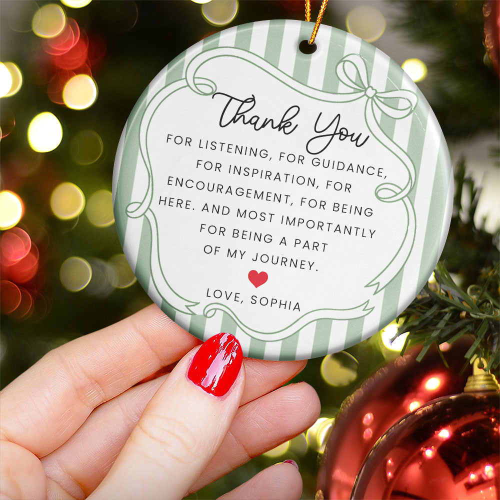 Thank You Gifts Christmas Ornament Striped Patterns - Personalized Ornament