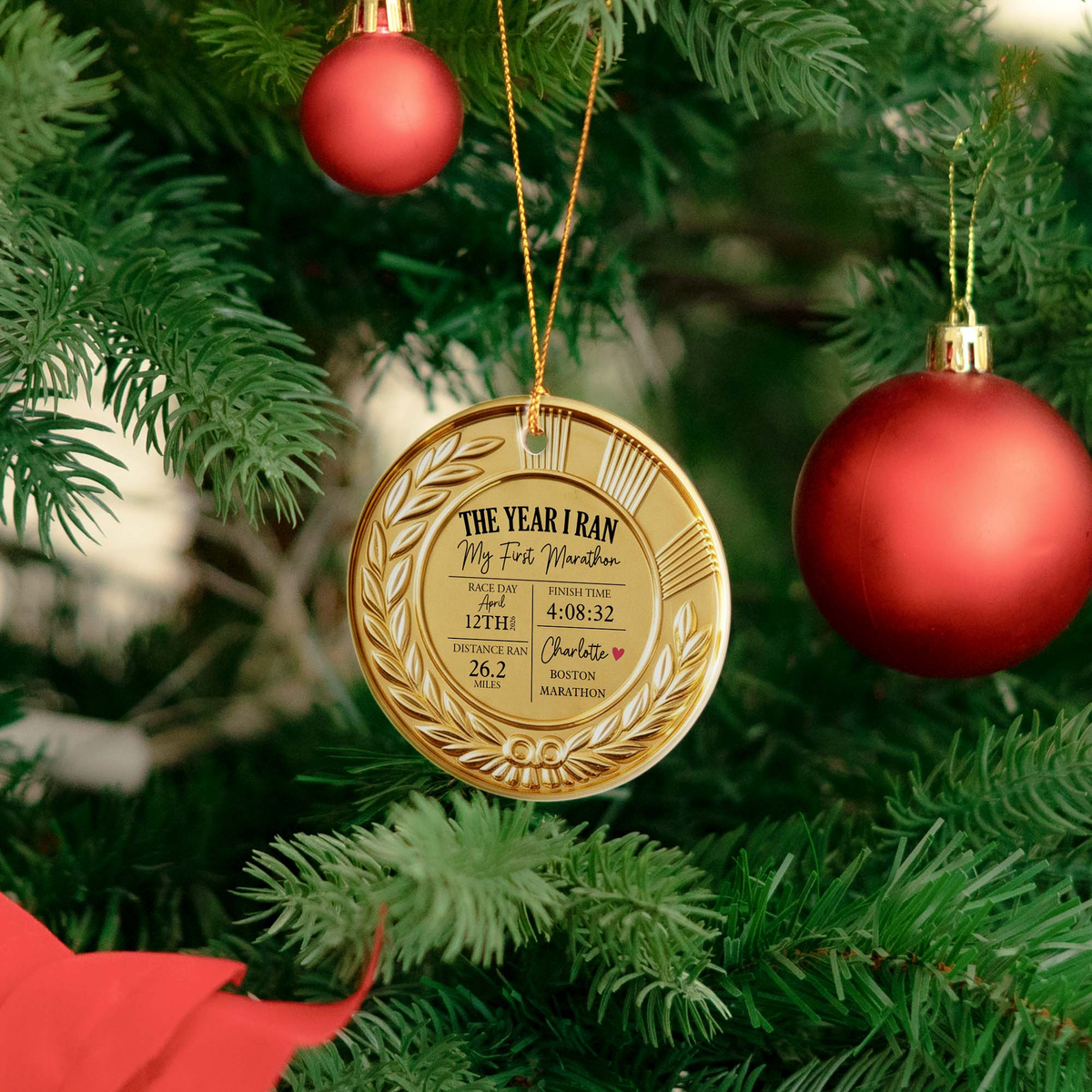 The Year I Ran My First Marathon - Personalized Ornament