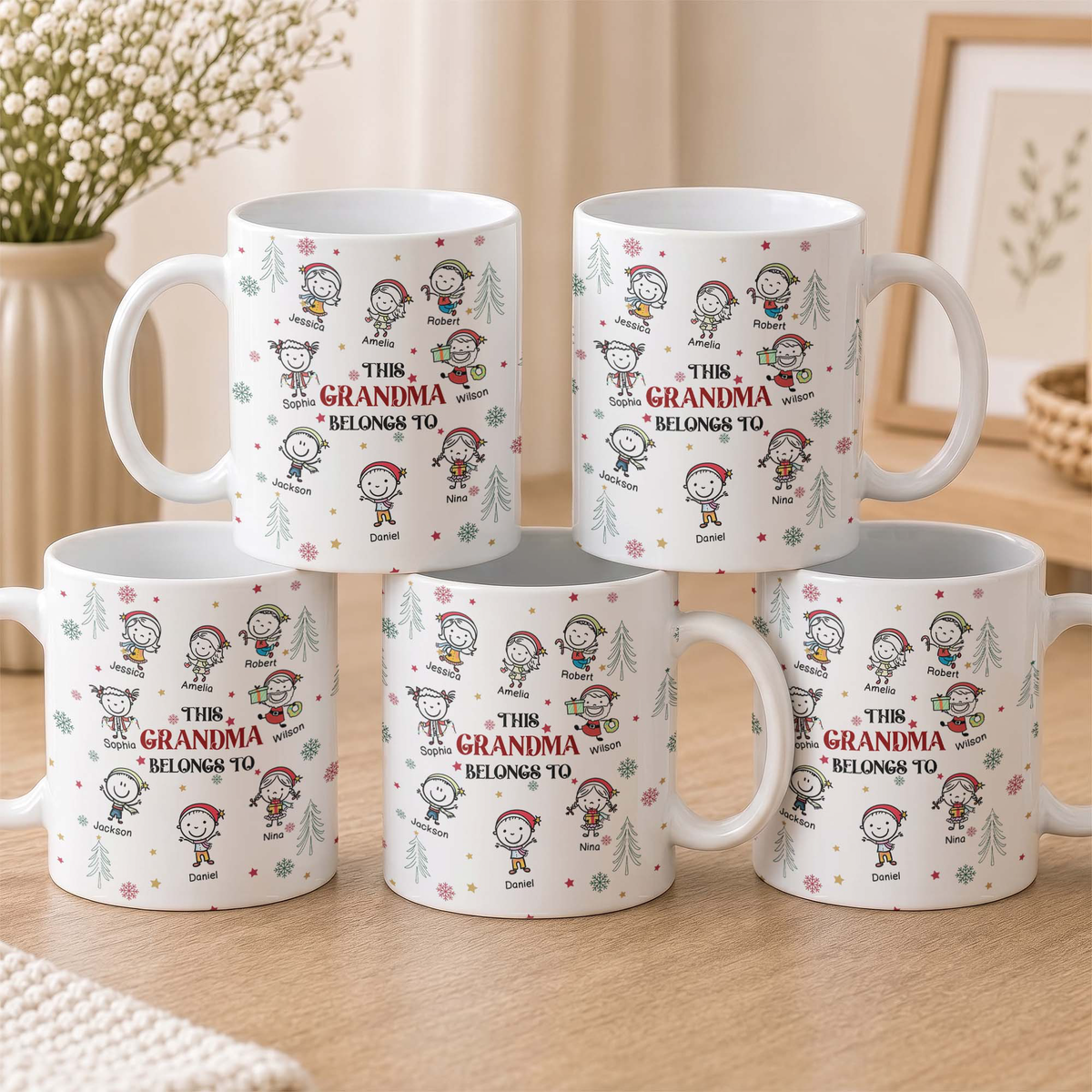 This Grandma Belongs To Doodle Christmas - Personalized Mug