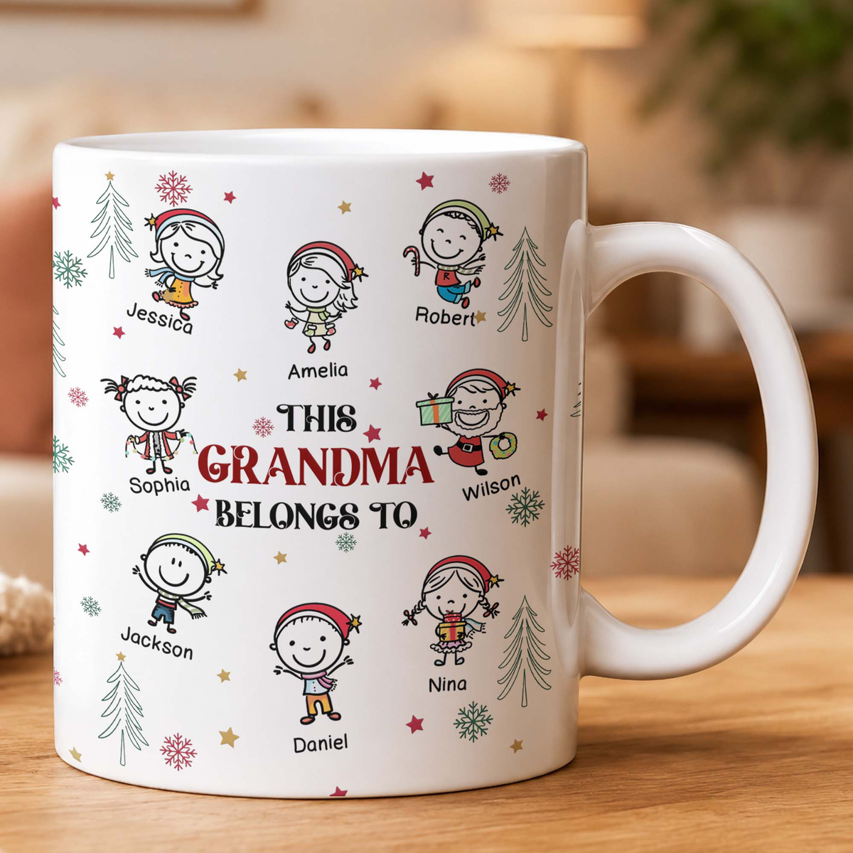This Grandma Belongs To Doodle Christmas - Personalized Mug