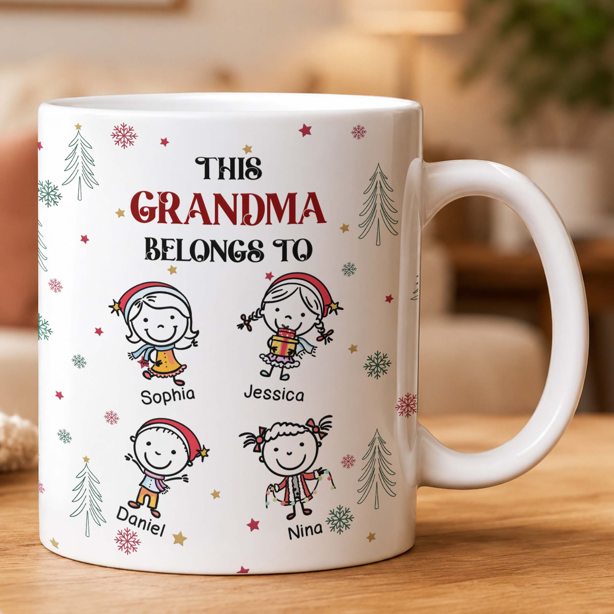 This Grandma Belongs To Doodle Christmas - Personalized Mug