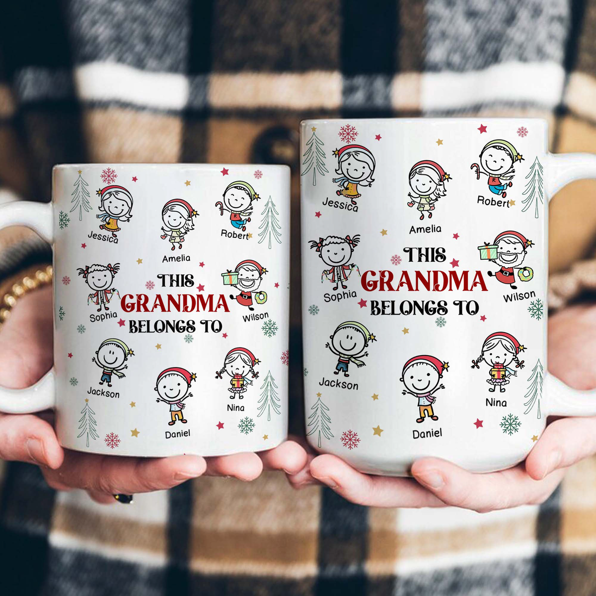 This Grandma Belongs To Doodle Christmas - Personalized Mug