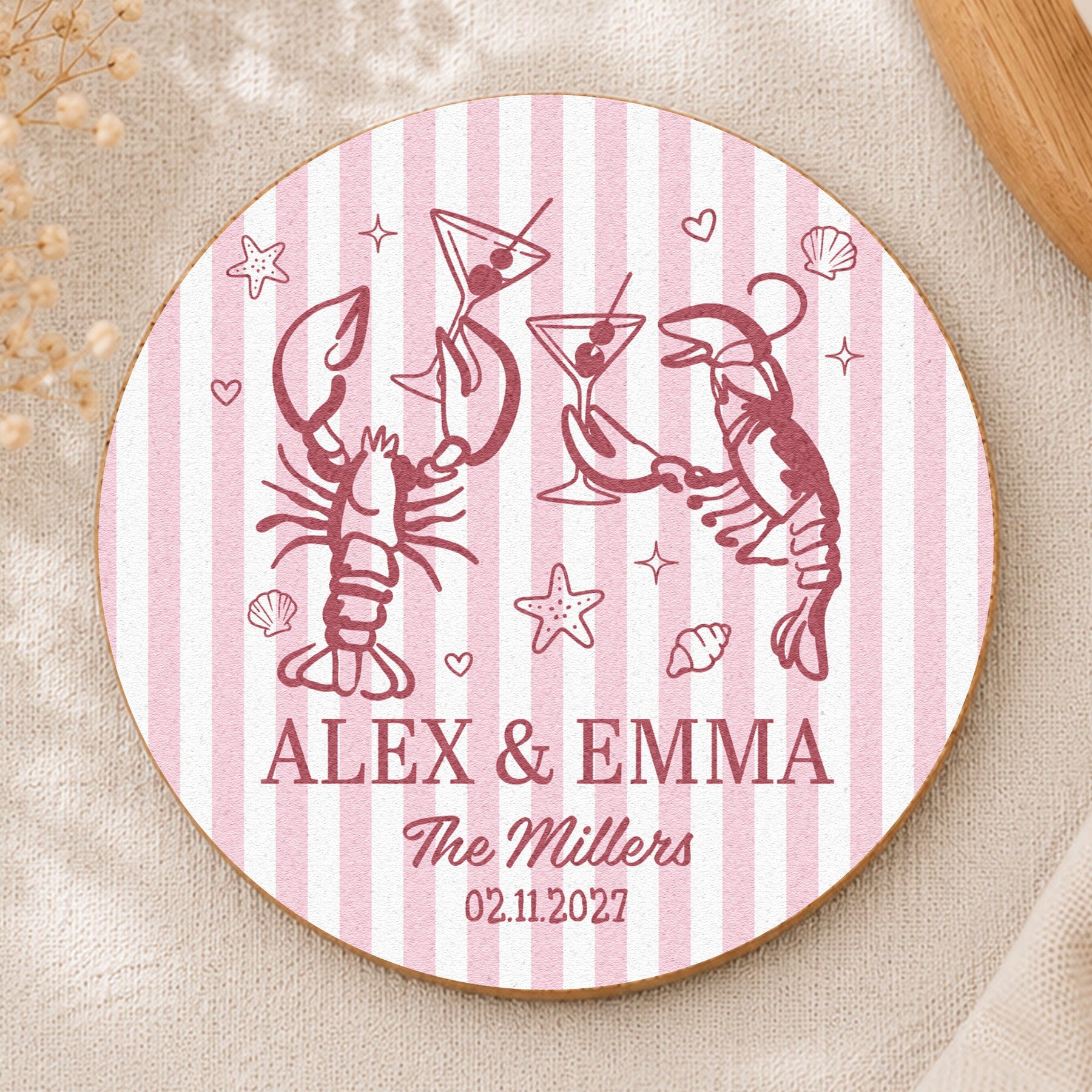 Wedding Decorations & Favors Custom Couple's Names New Version - Personalized Coasters