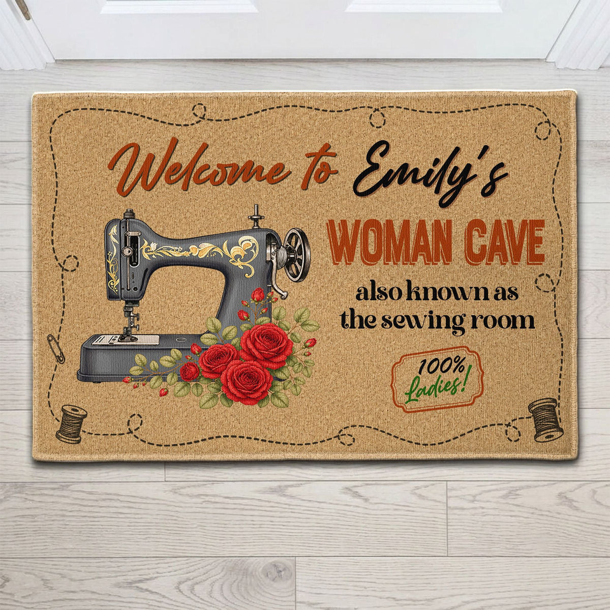welcome-to-my-woman-cave-gift-for-sewing-lover-tailor-personalized-doormat-1